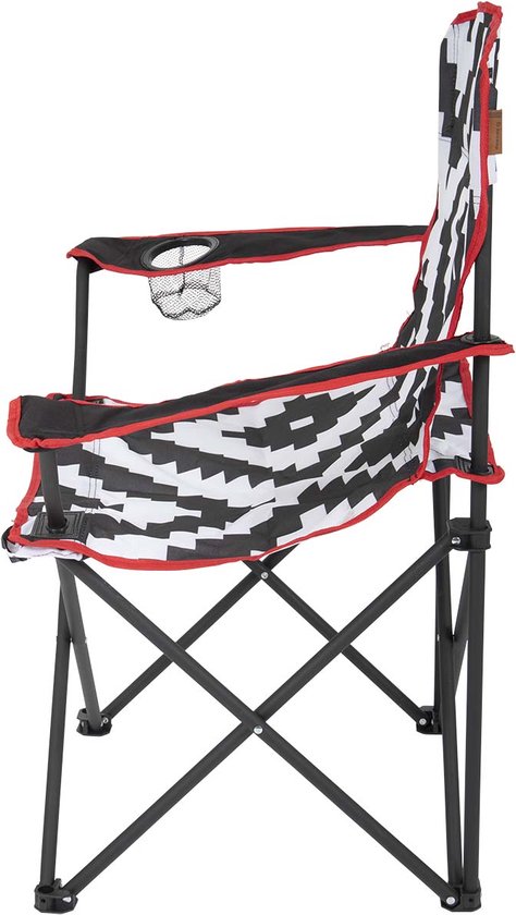 Bo-Camp - Urban Outdoor - Chaise pliante - Madison - Noir/Blanc