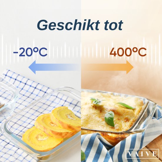 VAIVE Set de plats à four 3 pièces - Rectangulaire - Verre