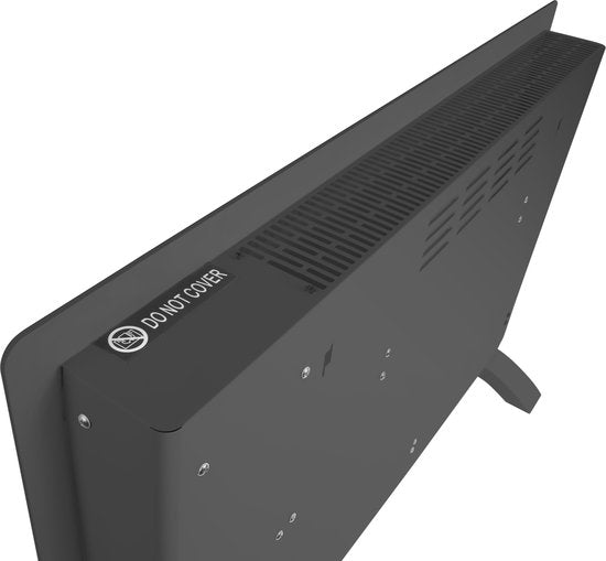 Chauffage électrique - VONROC - Convecteur avec panneau en verre - 1000W/2000W - Chauffe les pièces jusqu'à 24m2 - Contrôlé par l'application (via Wifi) et manuellement - Thermostat et minuterie réglables - Gris