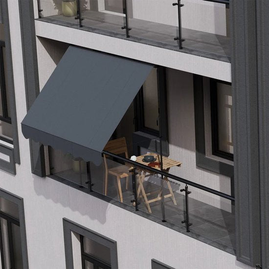 Auvent / store à pinces avec manivelle - Store de balcon kapstadt - 300x120 cm - Gris