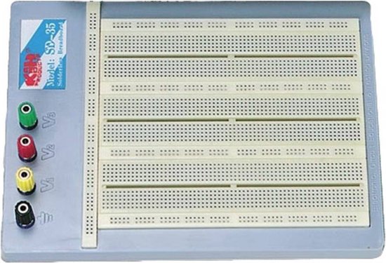 Velleman Planche à pain de haute qualité, sans soudure, 2420 contacts, compatible Arduino, ABS, gris