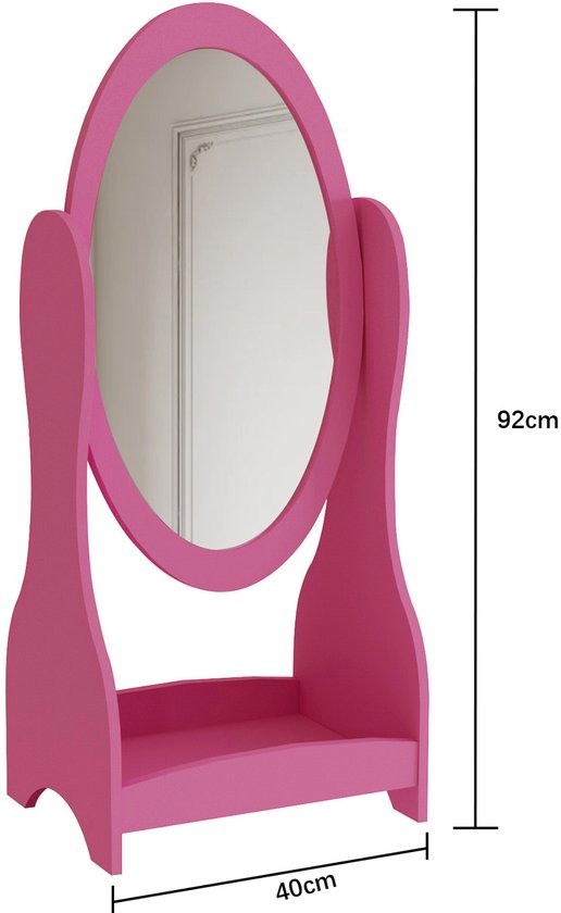 DMV - Miroir - Miroir sur pied - Miroir maquillage - Miroir sur pied petit - Miroir nursery - Miroir rose - Miroir sur pied rose
