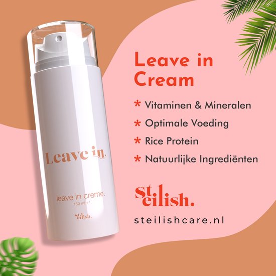 Steilish Care - Leave in Cream - Curly Hair Products - Curly Girl Proof - Natural Ingredients - Without Sulphates and Parabens