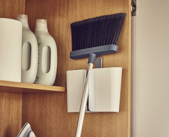 Joseph Joseph - CleanStore Balai télescopique avec fixation murale - Plastique - Bleu