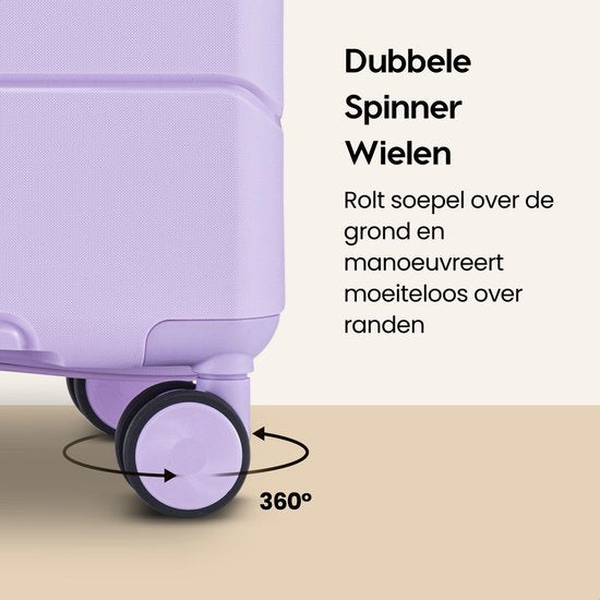 SKYCASES Urban Adventurer - Valise de voyage moyenne - Verrouillage par numéro - 44x27x66cm - 78L - Valise de voyage avec verrouillage de valise - Roues pivotantes - Violet