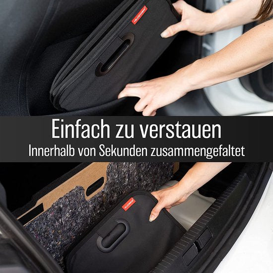HELDENWERK sac de coffre pliable et stable - sac de rangement de coffre pour un rangement pratique - coffre de voiture pliable, coffre de coffre (noir)