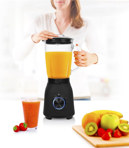 Princess 212092 Black Steel Blender 1000 - quatre vitesses - 1.5 L