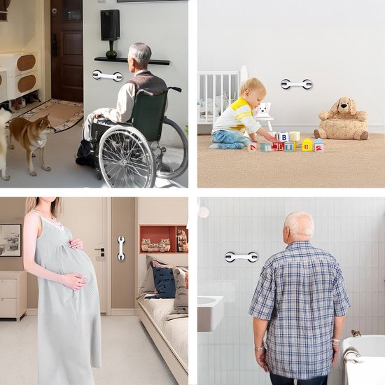 Poignée de douche avec ventouse - 2 pièces - Convient pour la douche et les toilettes - Résistant à l'humidité - Poignée avec ventouses - Pour petits et grands - Modèle extra sûr et solide - 30cm Luft