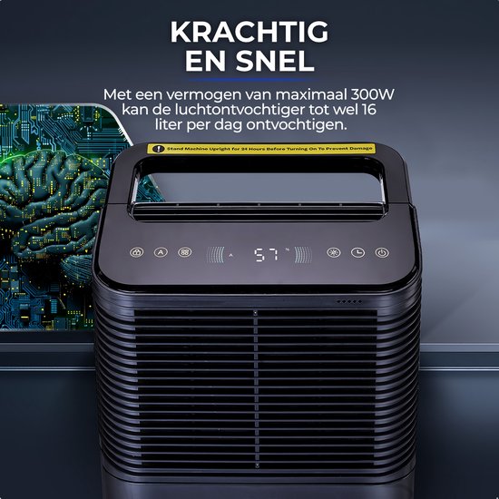 Déshumidificateur - KRAFT - 16L par jour - Mode séchage linge - Anthracite