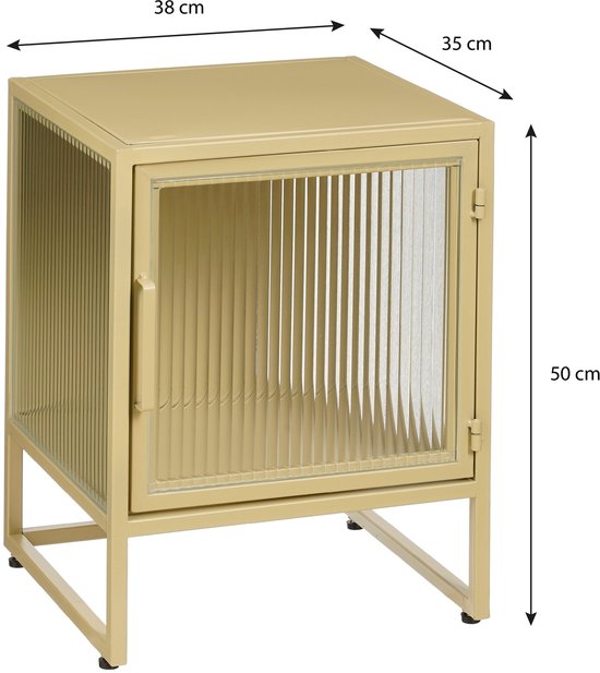 Mica Decorations Clifton Meuble de rangement avec portes - L38 x L35 x H50 cm - Métal - Beige