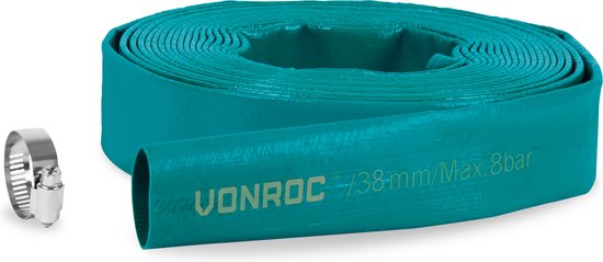 VONROC Tuyau de drainage pour pompe submersible - Tuyau à pression - Plat - Universel - 10m x 38mm