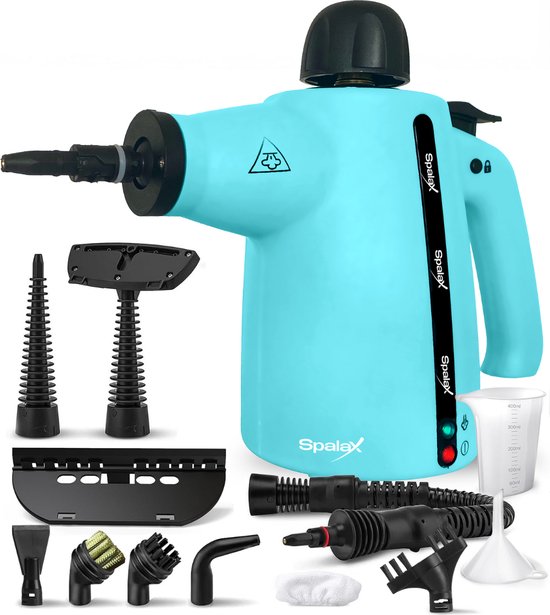 Spalax 14-en-1 Nettoyeur vapeur - 3.5 Bar Nettoyeur vapeur à main - Nettoyer les taches - Nettoyer à la vapeur le sol, le canapé, le tapis et les vêtements - Nettoyeur vapeur à main - Nettoyeur de tapis - 1050W - 350 ML