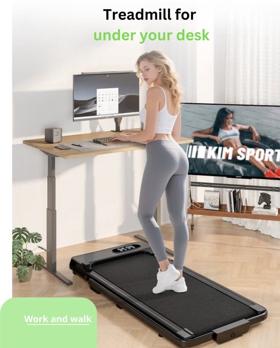 TibaGoods Tapis de course - 6km/h - Pour le bureau - Avec huile supplémentaire - Nouvelle version - jusqu'à 130kg