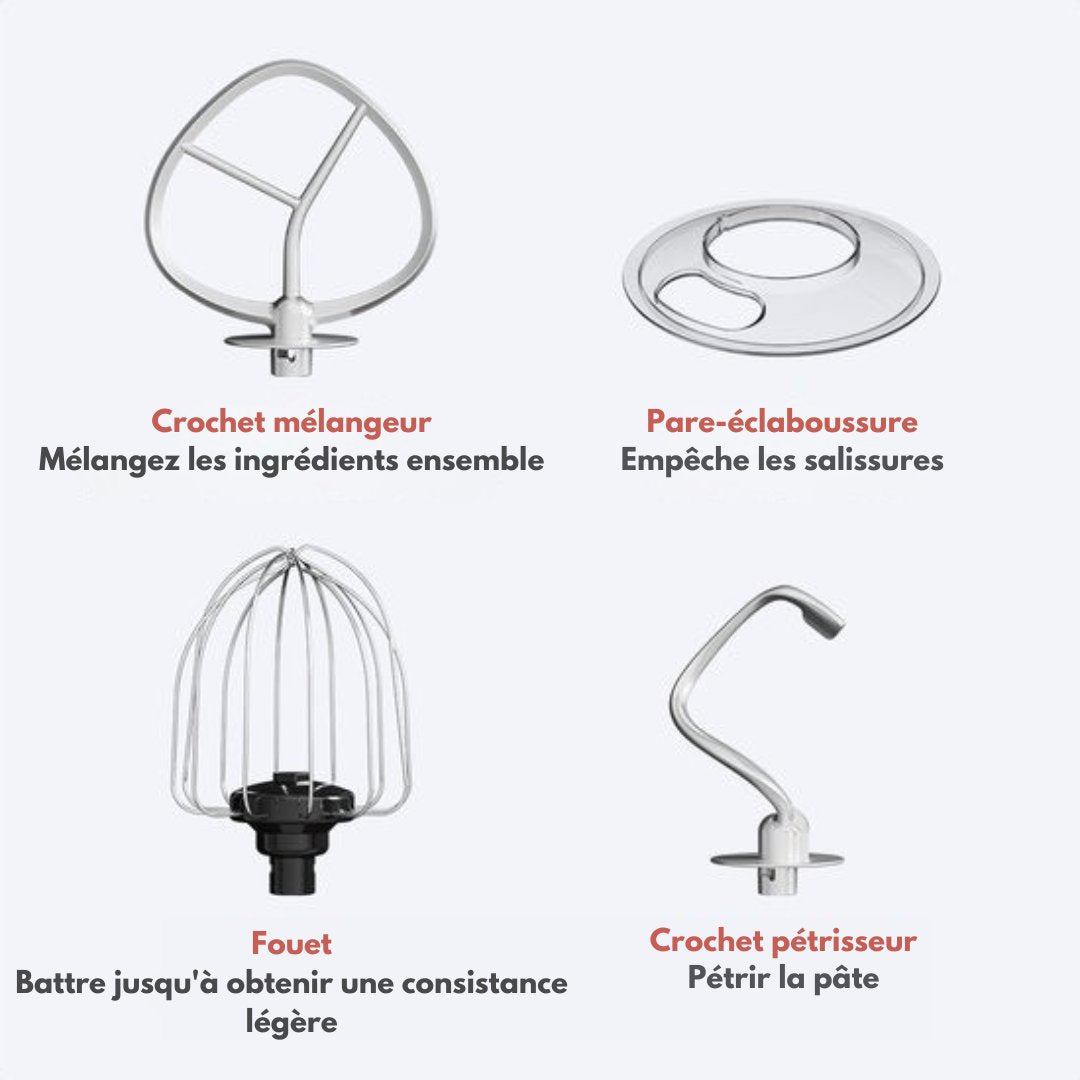 Robot de cuisine KitchenBrothers - 5L - Mixeur de cuisine - 1200W - Anthracite