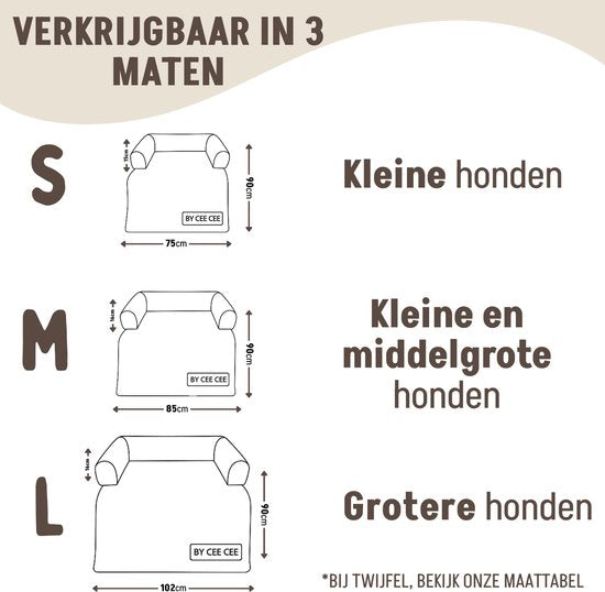 By Cee Cee Original Dog Rug Bench - Panier pour chien - Premium - Entièrement zippé - Mocha - 102x90 - Taille L