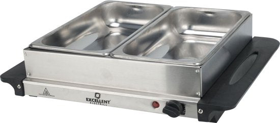 Excellent Electrics- Réchauffeur de buffet avec plaque chauffante - 2x2.4 litres