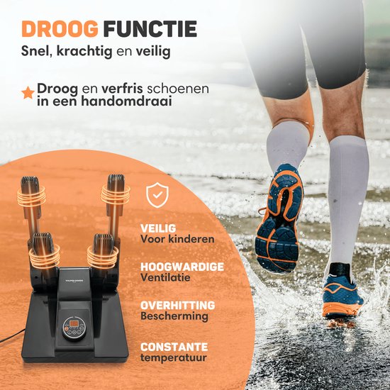 Vulpes Goods® Tech - Sèche-chaussures et rafraîchisseur de chaussures à l'ozone - Fonction ozone et séchage - Fonctions de séchage multiples - 10 rafraîchisseurs de chaussures inclus - Version PRO V2