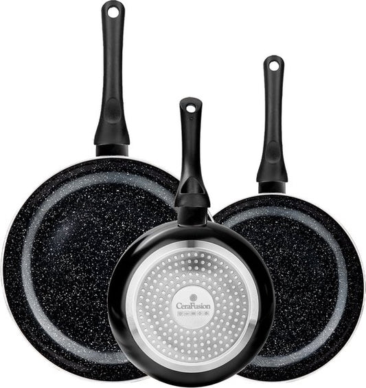 CeraFusion Ceramic Pan Set 3-piece - Poêle à frire 20, 24 & 28 cm - Poêles à frire - Set de poêles à frire - Poêles à induction - Poêle - Sans PFAS