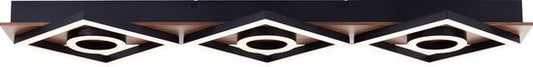 Plafonnier Brilliant Maureen - 88 cm - Noir avec bois