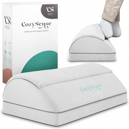 CozySense® Footrest Desk - Tabouret ergonomique à 2 hauteurs - Antidérapant et housse Sherpa lavable - Repose-pieds pour la maison et le bureau - Gris