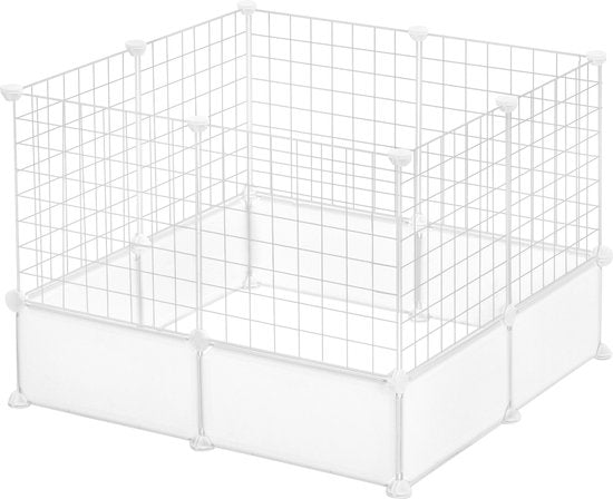 Parc à animaux XXL - Parc - Réglable - Intérieur - Parc à chiots - Petits animaux - Chatons - Blanc - 142 x 71 x 53cm