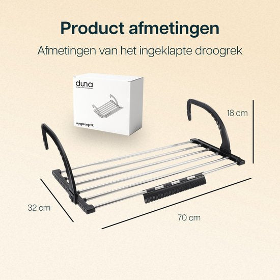 Duna étendoir à linge suspendu - étendoir à linge pliable - étendoir mural - longueur de séchage jusqu'à 5,4 m - étendoir à linge suspendu - porte - balcon - radiateur - avec porte-chaussettes