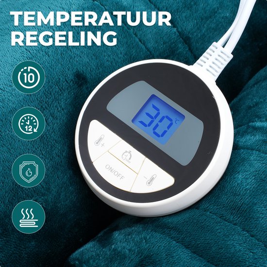 Couverture chauffante électrique XL - KRAFT - 180 x 130 cm - Vert