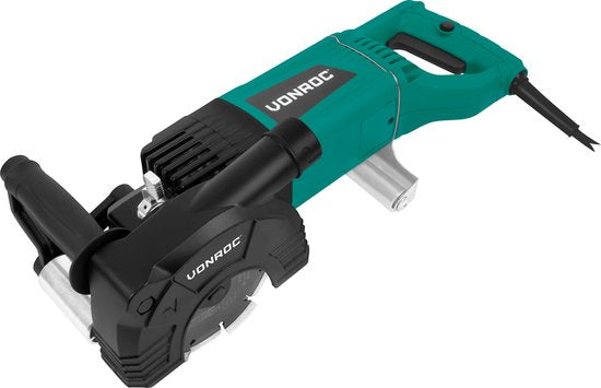 VONROC PRO Trencher- Wall Router - 2400W -150MM - Lame 3-en-1. - Adaptateur pour aspirateur inclus