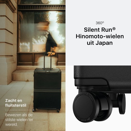 ONYX Hybrid Pro Check-in Suitcase Medium 70 Litres - Polycarbonate recyclé et design sans fermeture éclair - Valise de voyage avec serrure TSA et roues pivotantes - Trolley léger avec compartiment pour ordinateur portable - Onyx Black