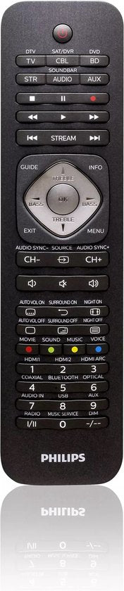 Télécommande universelle Philips SRP5016/10 - 6 en 1 - Touches d'apprentissage - Noir