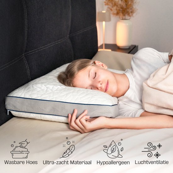 CozySense® Oreiller d'enfant - Oreiller d'enfant - Oreiller pour tout-petits - Mousse à mémoire de forme déchiquetée + microfibres - Technologie de refroidissement - Rembourrage - 100g de mousse supplémentaire inclus - 40x55 cm - Enfants de 2 à 12 ans
