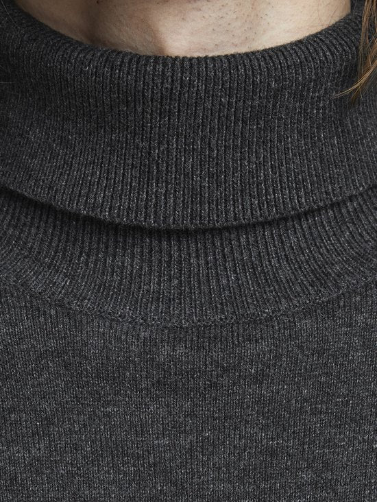 Jack & Jones - Pull Emil Knit Roll Neck pour homme - Gris - Taille XXL
