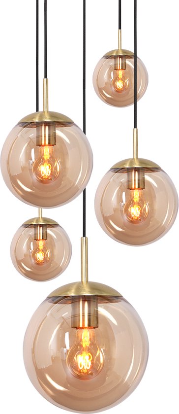 Steinhauer - lampe suspendue - Bollique LED - ambre - verre métal - Ø 60cm - E27 - 2730ME
