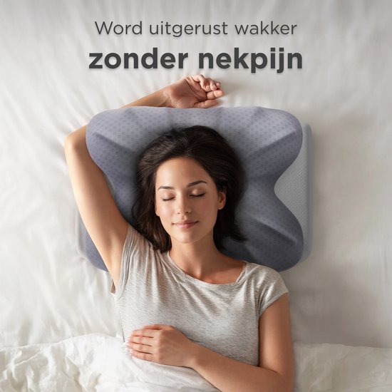 Oreiller en mousse à mémoire de forme CozySense® - Oreiller ergonomique en mousse à mémoire de forme - Oreiller papillon - Housse amovible et lavable - Dormeur sur le côté, sur le dos et sur le ventre