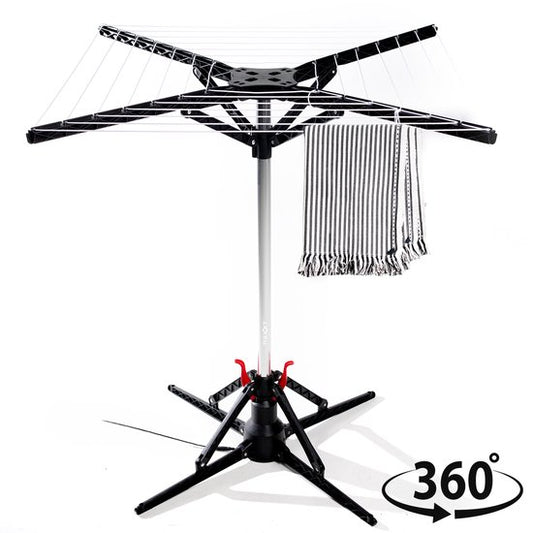 Sèche-linge électrique rotatif Nexxt - 17 mètres de corde à linge - Fonction d'essorage automatique - Arrêt automatique - Léger