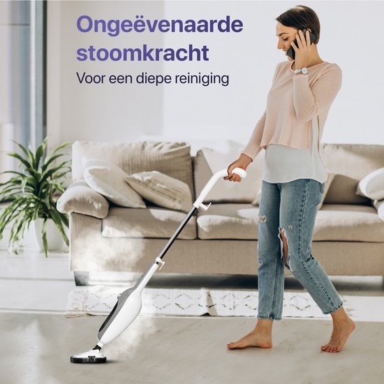 LUMAN 12 en 1 Nettoyeur à vapeur et sèche-mains - Nettoyeur de tapis - Nettoyeur de taches - Avec 10 accessoires et 3 chiffons en microfibre - Nettoie le sol, le canapé, la salle de bain et le tapis - Gris