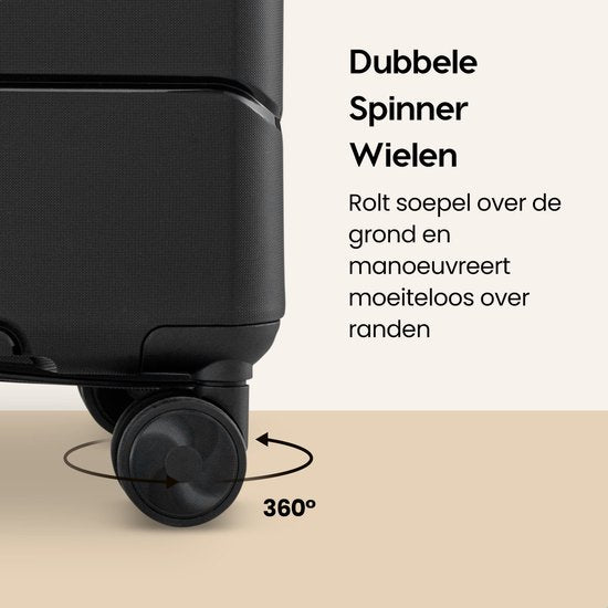 SKYCASES Urban Adventurer - Valise de voyage moyenne - Verrouillage par numéro - 44x27x66cm - 78L - Valise de voyage avec verrouillage de valise - Roues pivotantes - Noir V2