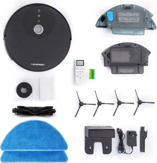 Blaupunkt Bluebot XBOOST BPK-VCBB1XB - Robot aspirateur avec fonction de nettoyage - Station de charge - Fonction d'aspiration turbo