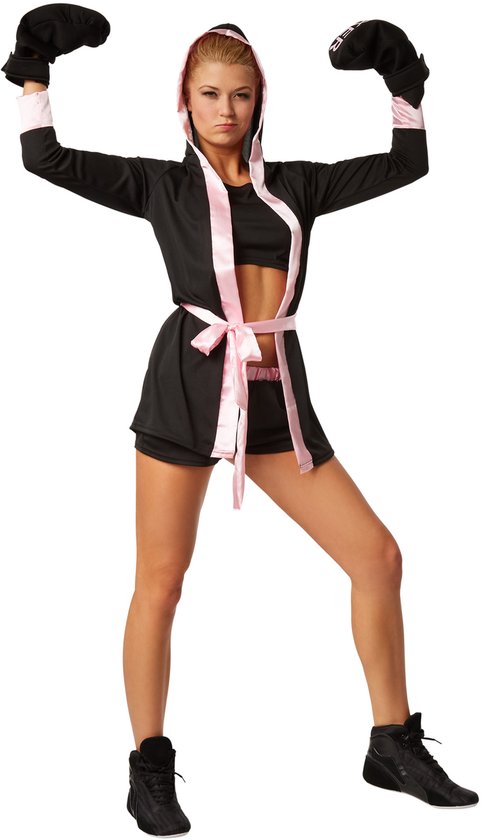 Dressforfun Costume femme boxer noir/rose M - déguisement déguisement halloween déguisement fête déguisement carnaval déguisement carnaval fête déguisement - 301825