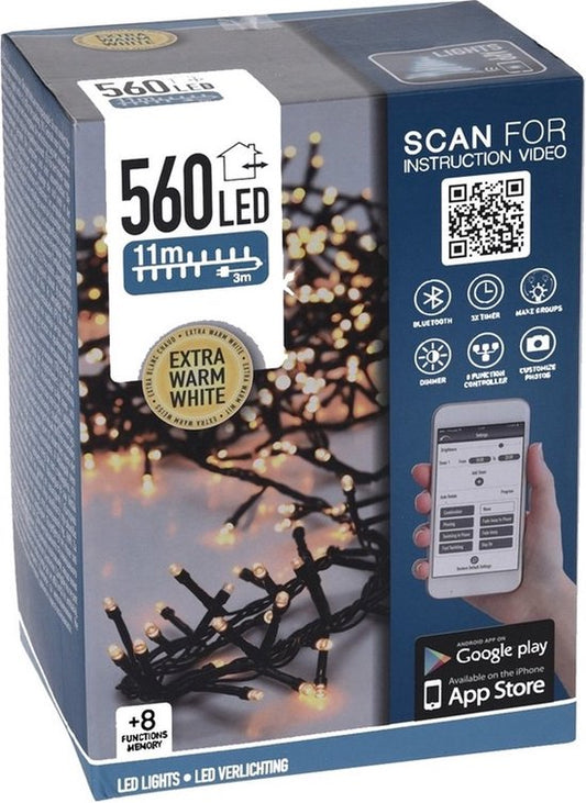 Lumières LED de noël - Nampook - Avec contrôle sur l'Application - 11 mètres - 560 led