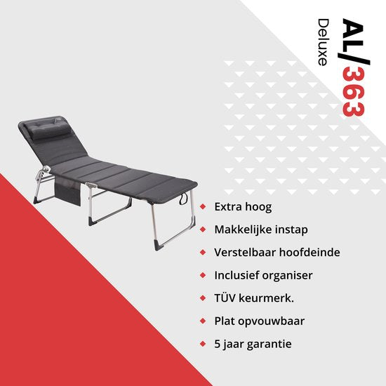 Crespo - Lit pliant - AL/363 - Deluxe - Gris foncé