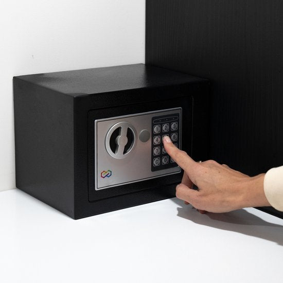 Coffre-fort Infinity - Électronique - Serrure à chiffres - 2 clés de secours - Fixations - Ancrage - Serrure de sécurité - 23x17x17 cm