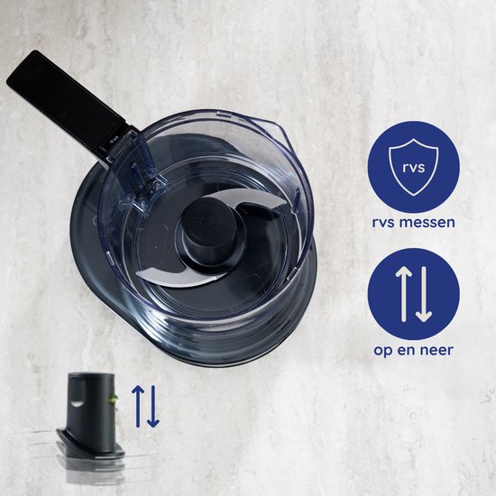 Safecourt Kitchen Chopper - Hachoir alimentaire - Lames flottantes - Broyeur à glace - 700ml - Noir/RSF