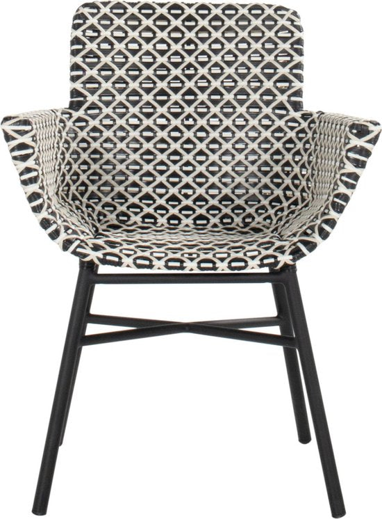 Chaise de jardin Hartman Athens - Osier Nouveau Rotin Blanc-Noir