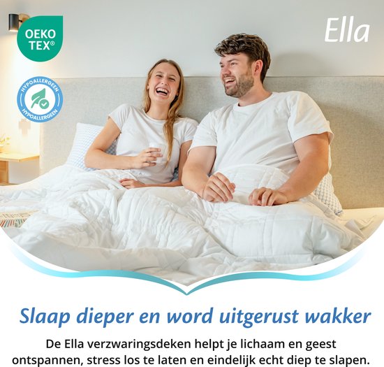 Couverture lestée Ella 9 kg - Couverture en coton OEKO-TEX 150 x 200cm - Couverture lestée - Blanc