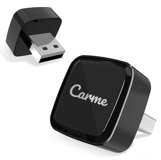 CarMe Ultra Mini 2-in-1 CarPlay Dongle - Wireless CarPlay & Android Auto - USB-A & USB-C - Android Auto Dongle - Noir