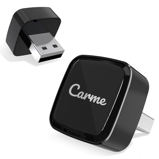 CarMe Ultra Mini 2-in-1 CarPlay Dongle - Wireless CarPlay & Android Auto - USB-A & USB-C - Android Auto Dongle - Noir