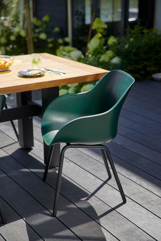 Hartman Sophie elegance garden chair - Dark green - set of 2 - black rondo base