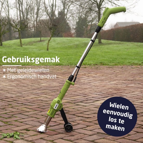 BREND BR-2229 Brûleur électrique de mauvaises herbes avec roues - Désherbeur avec chaleur jusqu'à 650 °C - Avec accessoire pour barbecue - Respectueux de l'environnement - Vert