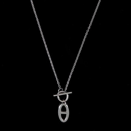 Laura Ferini Ladies Necklace Legato Silver - Chaîne en argent avec pendentif - Plaqué or blanc 18K - Collier - Collier - Bijoux - Accessoires - Collier pour dames avec pendentif